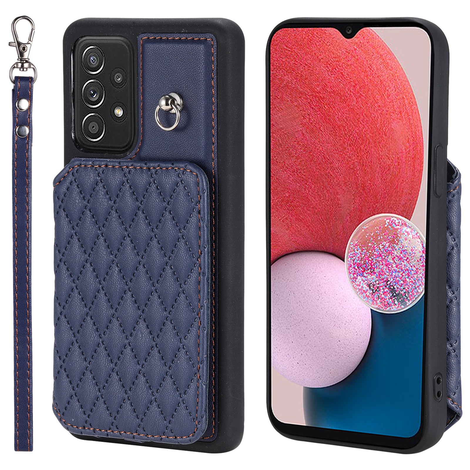 Style 008 PU Leather TPU Phone Cover for Samsung Galaxy A13 4G A13 5G Kickstand RFID Blocking Phone Case with Wrist Strap Style 008 PU Leather TPU Phone Cover for Samsung Galaxy A13 4G A13 5G Kickstand RFID Blocking Phone Case with Wrist Strap